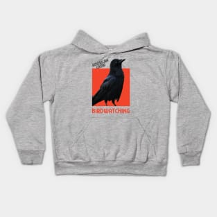 Birdwatching. American Crow Kids Hoodie